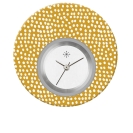 Deja vu Uhr, Schmuckscheiben, Print-Design, gr�n-gelb, L 5033