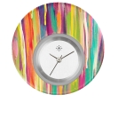 Deja vu Uhr, Schmuckscheiben, Print-Design, bunt, L 5064
