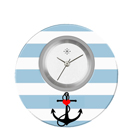 Deja vu Uhr, Schmuckscheiben, Print-Design, blau-t�rkis, L 5066