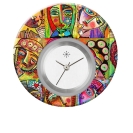 Deja vu watch, jewelry discs, Print-Design, colorful, L 5073