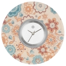 Deja vu Uhr, Schmuckscheiben, Print-Design, braun-gold, L 508-1  Deja vu Uhr, Schmuckscheiben, Print-Design, braun-gold, L 508-1