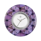 Deja vu Uhr, Schmuckscheiben, Print-Design, lila-rosa-nude, L 510