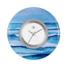 Deja vu Uhr, Schmuckscheiben, Print-Design, blau-t�rkis, L 515