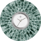 Deja vu Uhr, Schmuckscheiben, Print-Design, gr�n-gelb, L 51-1