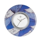 Deja vu Uhr, Schmuckscheiben, Print-Design, blau-t�rkis, L 537
