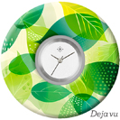 Deja vu watch, jewelry discs, Print-Design, green-yellow, L 539