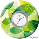 Deja vu watch, jewelry discs, Print-Design, green-yellow, L 539