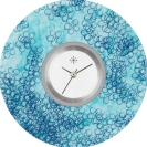 Deja vu Uhr, Schmuckscheiben, Print-Design, blau-t�rkis, L 53-1