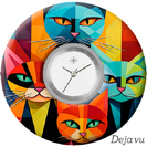 Deja vu watch, jewelry discs, Print-Design, colorful, L 549