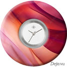 Deja vu watch, jewelry discs, Print-Design, red-orange, L 552