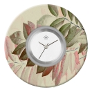 Deja vu Uhr, Schmuckscheiben, Print-Design, gr�n-gelb, L 7029