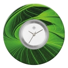 Deja vu Uhr, Schmuckscheiben, Print-Design, gr�n-gelb, L 7034