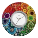 Deja vu Uhr, Schmuckscheiben, Print-Design, bunt, L 7038