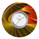 Deja vu Uhr, Schmuckscheiben, Print-Design, gr�n-gelb, L 7043