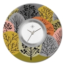 Deja vu Uhr, Schmuckscheiben, Print-Design, gr�n-gelb, L 7047