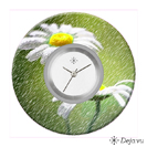 Deja vu Uhr, Schmuckscheiben, Print-Design, gr�n-gelb, L 7052