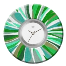 Deja vu Uhr, Schmuckscheiben, Print-Design, gr�n-gelb, L 7063