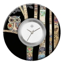 Deja vu Uhr, Schmuckscheiben, Print-Design, schwarz-grau-wei�, L 7066