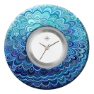 Deja vu watch, jewelry discs, Print-Design, blue-turquoise, L 7067