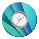 Deja vu Uhr, Schmuckscheiben, Print-Design, blau-t�rkis, L 7069