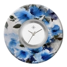 Deja vu Uhr, Schmuckscheiben, Print-Design, blau-t�rkis, L 7072