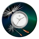 Deja vu Uhr, Schmuckscheiben, Print-Design, gr�n-gelb, L 7077