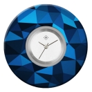 Deja vu Uhr, Schmuckscheiben, Print-Design, blau-t�rkis, L 7083