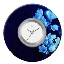 Deja vu Uhr, Schmuckscheiben, Print-Design, blau-trkis, L 7086