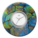 Deja vu watch, jewelry discs, Print-Design, blue-turquoise, L 7087
