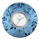 Deja vu Uhr, Schmuckscheiben, Print-Design, blau-trkis, L 7088