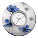 Deja vu Uhr, Schmuckscheiben, Print-Design, blau-t�rkis, L 7091