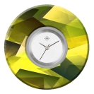 Deja vu watch, jewelry discs, Print-Design, green-yellow, L 7094