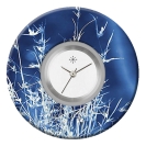 Deja vu Uhr, Schmuckscheiben, Print-Design, blau-trkis, L 7097