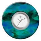 Deja vu Uhr, Schmuckscheiben, Print-Design, blau-trkis, L 7107