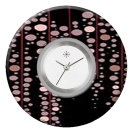 Deja vu Uhr, Schmuckscheiben, Print-Design, schwarz-grau-wei�, L 7117
