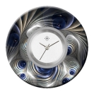 Deja vu Uhr, Schmuckscheiben, Print-Design, blau-t�rkis, L 7132