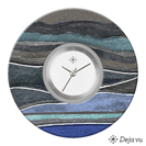 Deja vu Uhr, Schmuckscheiben, Print-Design, blau-trkis, L 7134