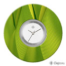 Deja vu Uhr, Schmuckscheiben, Print-Design, gr�n-gelb, L 7136