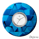 Deja vu Uhr, Schmuckscheiben, Print-Design, blau-t�rkis, L 7140