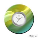 Deja vu Uhr, Schmuckscheiben, Print-Design, gr�n-gelb, L 7141