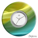 Deja vu watch, jewelry discs, Print-Design, green-yellow, L 7141