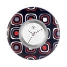 Deja vu Uhr, Schmuckscheiben, Print-Design, schwarz-grau-wei�, L 75-1