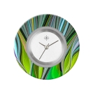 Deja vu Uhr, Schmuckscheiben, Print-Design, gr�n-gelb, L 8006