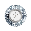 Deja vu Uhr, Schmuckscheiben, Print-Design, blau-t�rkis, L 8010