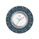 Deja vu Uhr, Schmuckscheiben, Print-Design, blau-t�rkis, L 8021