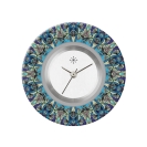 Deja vu Uhr, Schmuckscheiben, Print-Design, blau-t�rkis, L 8027