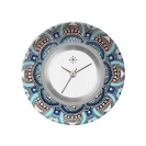 Deja vu Uhr, Schmuckscheiben, Print-Design, blau-t�rkis, L 8030