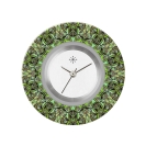 Deja vu Uhr, Schmuckscheiben, Print-Design, gr�n-gelb, L 8038