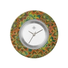 Deja vu Uhr, Schmuckscheiben, Print-Design, gr�n-gelb, L 8039
