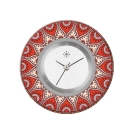Deja vu watch, jewelry discs, Print-Design, red-orange, L 8040